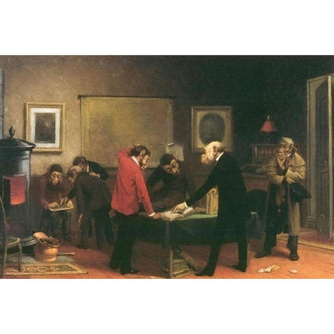 Scientists at Work Gold Ornate Wood Framed Art Print with Double Matting by Beard, William Holbrook