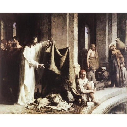 Pool of Bethesda Black Modern Wood Framed Art Print with Double Matting by Bloch, Carl