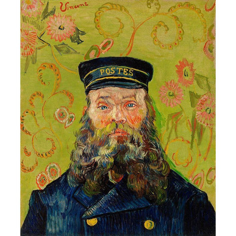 The Postman (Joseph Roulin) (1888) Gold Ornate Wood Framed Art Print with Double Matting by Van Gogh, Vincent