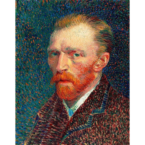 Self-Portrait (1887) Black Modern Wood Framed Art Print with Double Matting by Van Gogh, Vincent