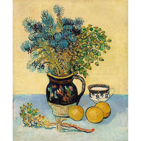 Still Life (Nature morte) (1888) White Modern Wood Framed Art Print by Van Gogh, Vincent