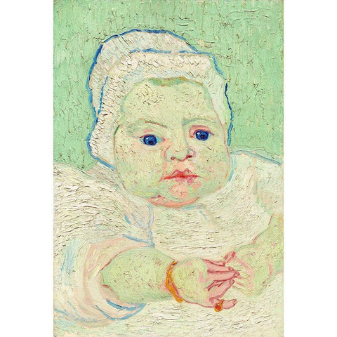 Roulins Baby (1888) White Modern Wood Framed Art Print by Van Gogh, Vincent