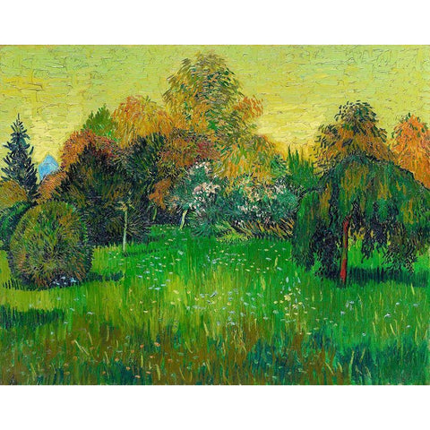 The Poets Garden (1888)Â  White Modern Wood Framed Art Print by Van Gogh, Vincent