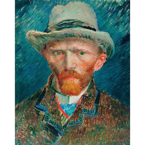 Self-portrait (1887) Black Modern Wood Framed Art Print with Double Matting by Van Gogh, Vincent