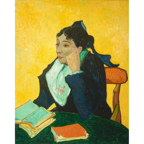 Madame Joseph-Michel Ginoux (1888â€“1889) Black Modern Wood Framed Art Print with Double Matting by Van Gogh, Vincent