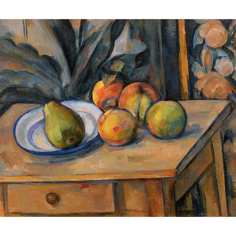 The Large Pear Black Modern Wood Framed Art Print with Double Matting by Cezanne, Paul