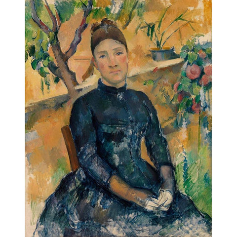 Madame CÃ©zanne Black Modern Wood Framed Art Print by Cezanne, Paul