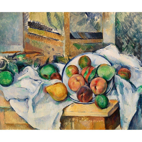 A Table CornerÂ  Black Modern Wood Framed Art Print with Double Matting by Cezanne, Paul