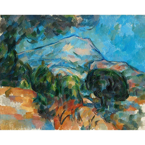 Mount Sainteâ€“Victoire White Modern Wood Framed Art Print by Cezanne, Paul