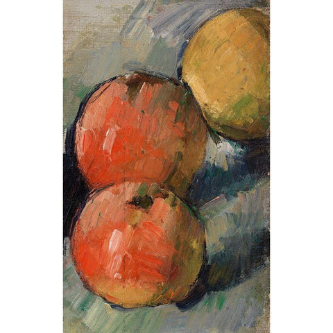 Three ApplesÂ  White Modern Wood Framed Art Print by Cezanne, Paul