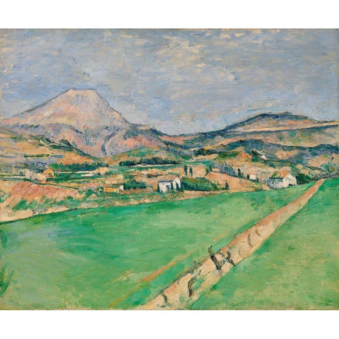 Toward Mont Sainte-Victoire Black Modern Wood Framed Art Print with Double Matting by Cezanne, Paul