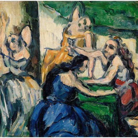 The Courtesans Black Modern Wood Framed Art Print by Cezanne, Paul