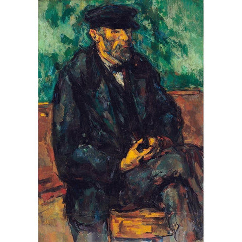 The Gardener Vallier White Modern Wood Framed Art Print by Cezanne, Paul