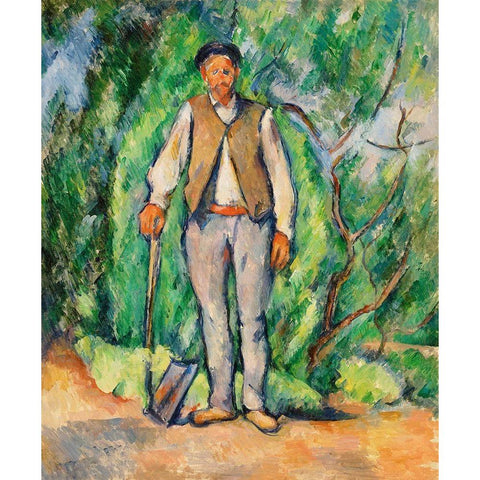 Gardener Black Modern Wood Framed Art Print by Cezanne, Paul