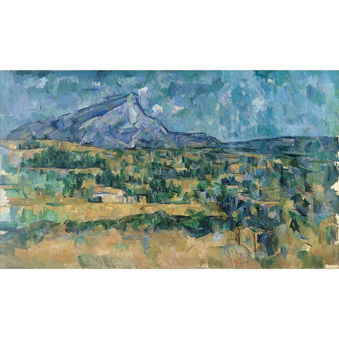 Mont Sainte-Victoire White Modern Wood Framed Art Print by Cezanne, Paul