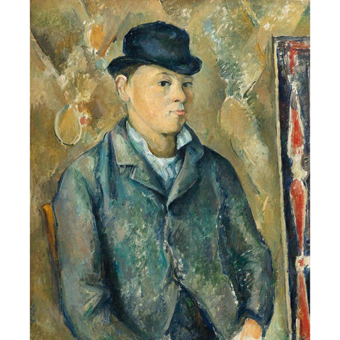 The Artists Son, Paul Gold Ornate Wood Framed Art Print with Double Matting by Cezanne, Paul