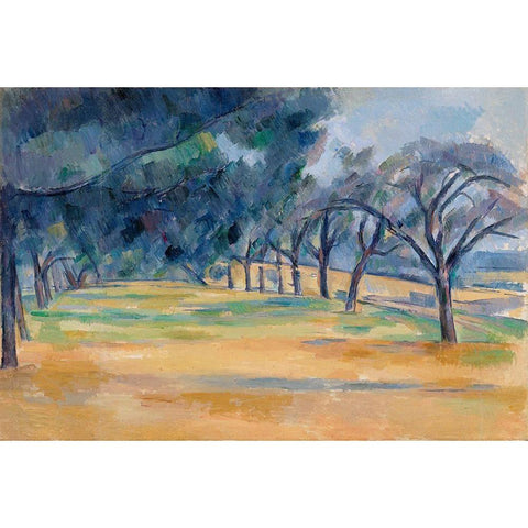 The Allee at Marines Black Modern Wood Framed Art Print with Double Matting by Cezanne, Paul