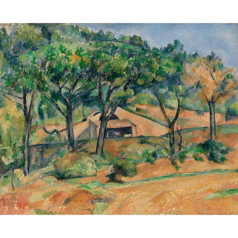 House in Provence Black Modern Wood Framed Art Print by Cezanne, Paul