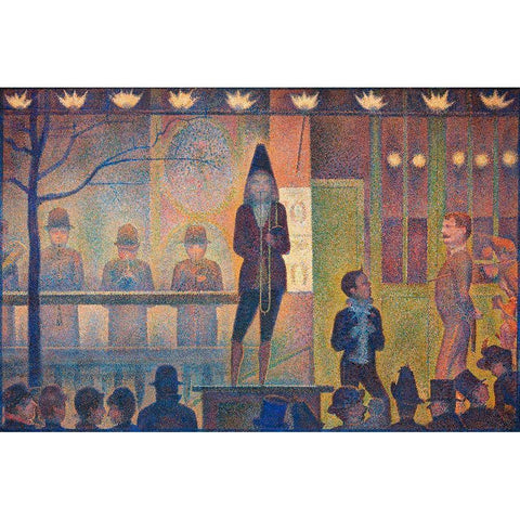 Circus Sideshow White Modern Wood Framed Art Print by Seurat, Georges