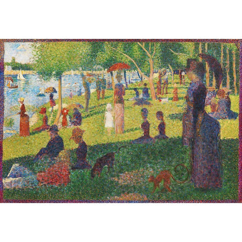 Study For a Sunday on La Grande Jatte White Modern Wood Framed Art Print by Seurat, Georges