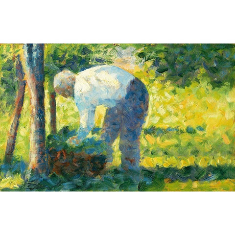 The Gardener Black Modern Wood Framed Art Print with Double Matting by Seurat, Georges