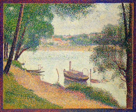 Gray Weather White Modern Wood Framed Art Print with Double Matting by Seurat, Georges