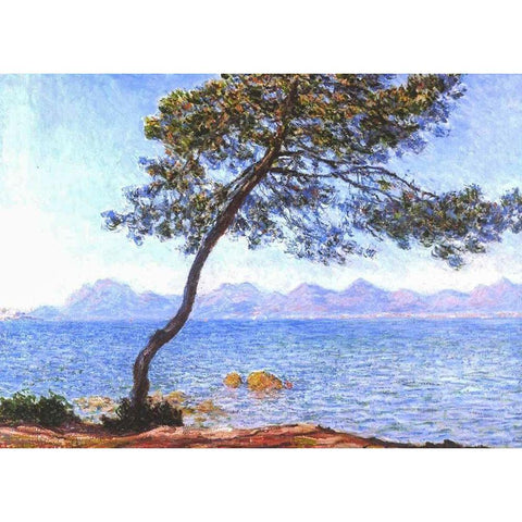 Cap DAntibes Black Modern Wood Framed Art Print by Monet, Claude