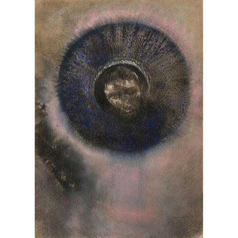 Head within an Aureole Black Modern Wood Framed Art Print with Double Matting by Redon, Odilon