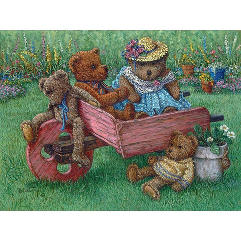 Amys Bears White Modern Wood Framed Art Print by Kruskamp, Janet