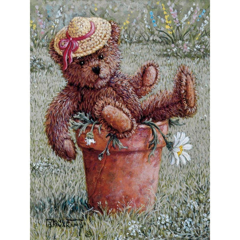 Bear With Hat Gold Ornate Wood Framed Art Print with Double Matting by Kruskamp, Janet