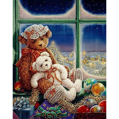 Molly And Sugar Bear Gold Ornate Wood Framed Art Print with Double Matting by Kruskamp, Janet