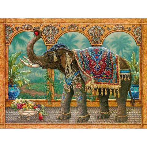 Rajahs Feast Gold Ornate Wood Framed Art Print with Double Matting by Kruskamp, Janet