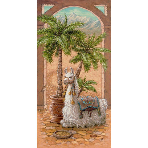 White Llama II White Modern Wood Framed Art Print by Kruskamp, Janet