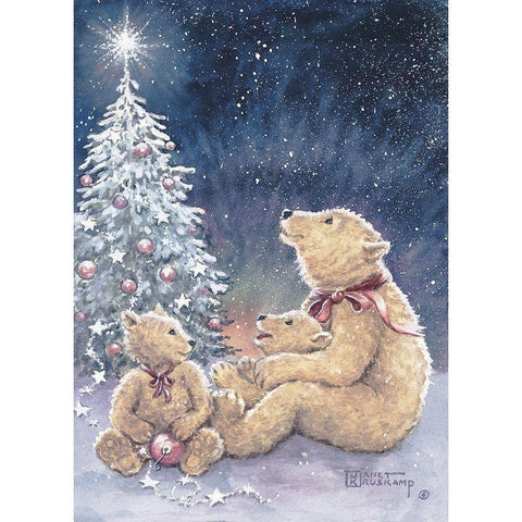 Snow Bears II Gold Ornate Wood Framed Art Print with Double Matting by Kruskamp, Janet