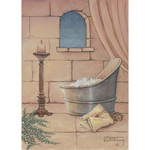 Medieval Bath White Modern Wood Framed Art Print by Kruskamp, Janet