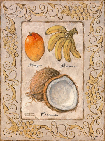 Tropical Fruit I White Modern Wood Framed Art Print with Double Matting by Kruskamp, Janet