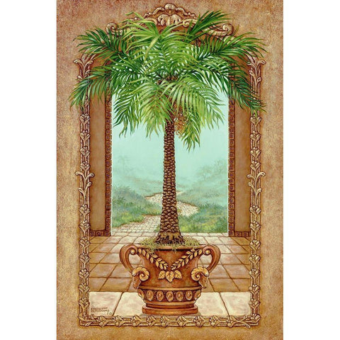 Classical Palm Tree White Modern Wood Framed Art Print by Kruskamp, Janet