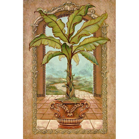 Classical Banana Tree Black Modern Wood Framed Art Print with Double Matting by Kruskamp, Janet