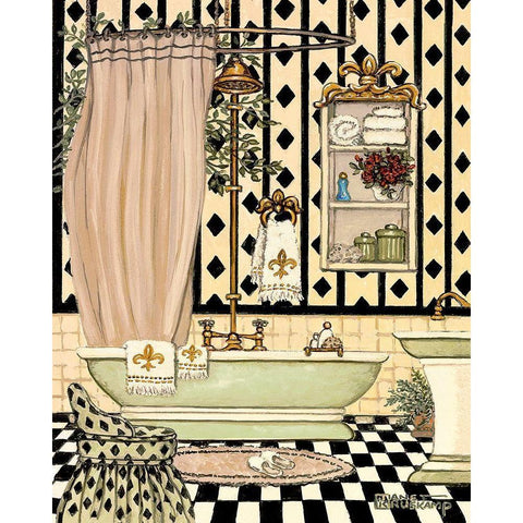 Elegant Bath II Black Modern Wood Framed Art Print with Double Matting by Kruskamp, Janet