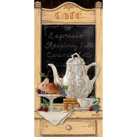 Coffee and Fruit II Gold Ornate Wood Framed Art Print with Double Matting by Kruskamp, Janet