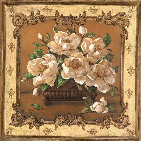 Classical Magnolia Gold Ornate Wood Framed Art Print with Double Matting by Kruskamp, Janet