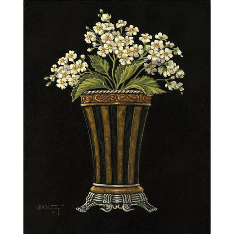 Classical Vase with Flowers I Gold Ornate Wood Framed Art Print with Double Matting by Kruskamp, Janet