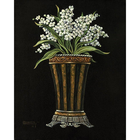 Classical Vase with Flowers II Black Modern Wood Framed Art Print with Double Matting by Kruskamp, Janet