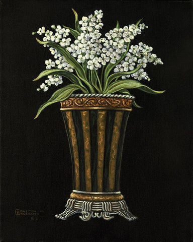 Classical Vase with Flowers II Black Ornate Wood Framed Art Print with Double Matting by Kruskamp, Janet