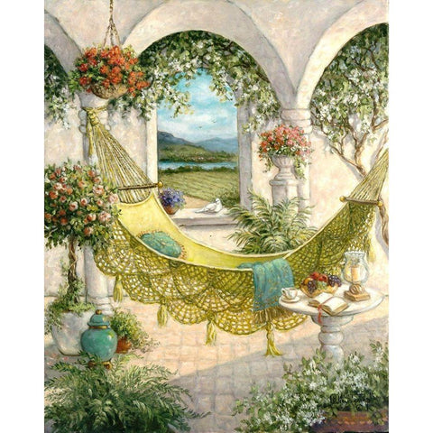 Amaca Verde Gold Ornate Wood Framed Art Print with Double Matting by Kruskamp, Janet