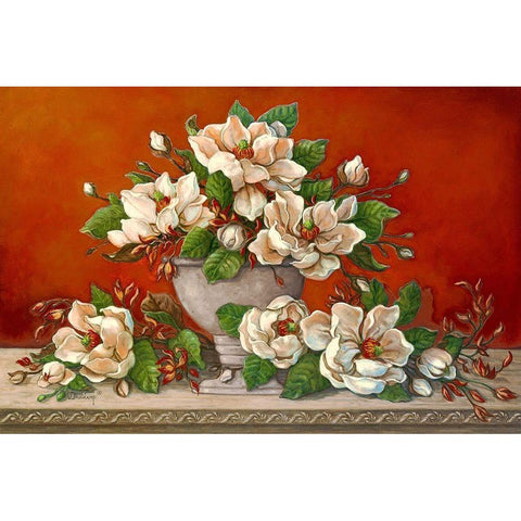 Classical Magnolia II Gold Ornate Wood Framed Art Print with Double Matting by Kruskamp, Janet