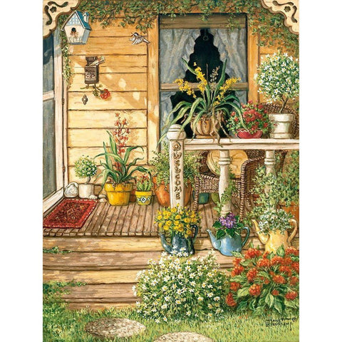 Summer Front Porch Gold Ornate Wood Framed Art Print with Double Matting by Kruskamp, Janet