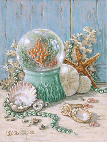 Sea Shell Collection IV Black Ornate Wood Framed Art Print with Double Matting by Kruskamp, Janet