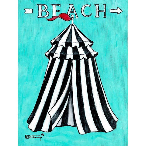 Beach I Black Modern Wood Framed Art Print with Double Matting by Kruskamp, Janet