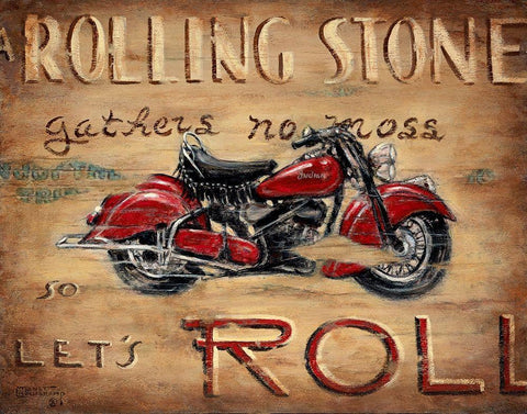 Lets Roll Black Ornate Wood Framed Art Print with Double Matting by Kruskamp, Janet